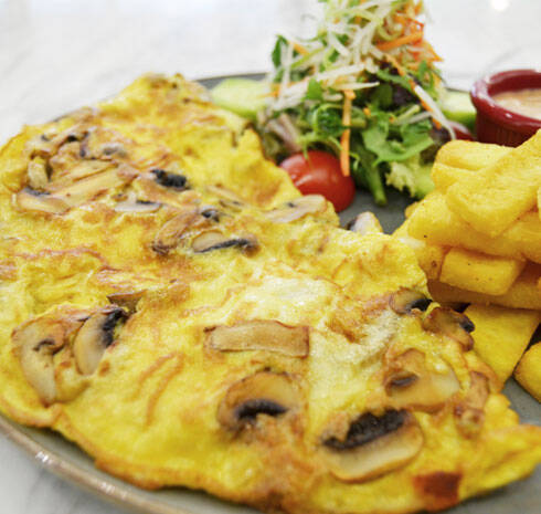 Mantar ve Kaşar Peynirli Omlet